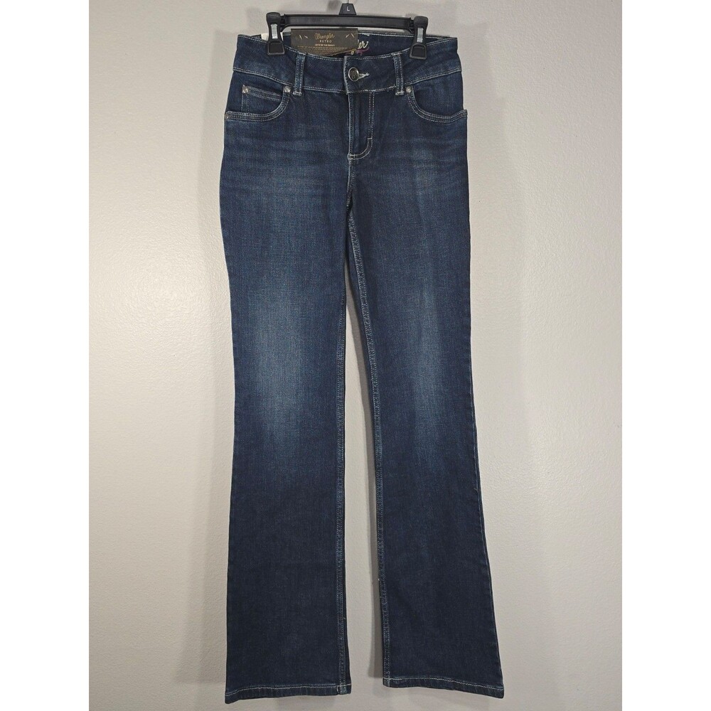 Wrangler Ladies Size 0x34 Retro Mae Mid Rise Dark Blue Bootcut Jeans NWT BW